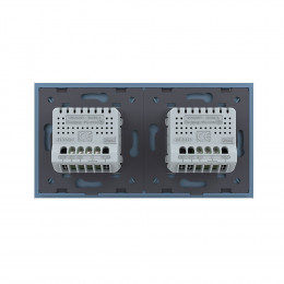 Сенсорный выключатель Livolo 3 клавиши (1+2), 2 поста Синий VL-C701-19/VL-C702-19