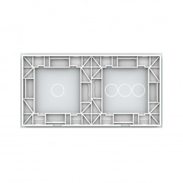 Панель для двух сенсорных выключателей Livolo, 4 клавиши (3+1), цвет белый, стекло