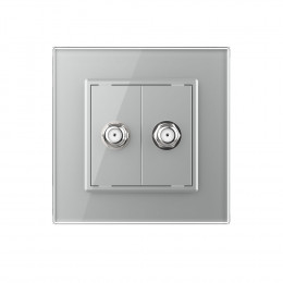 Спутниковая SAT-розетка двойная LIVOLO серая VL-C792ST-15