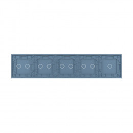 Панель для пяти сенсорных выключателей Livolo, 9 клавиш (1+2+2+2+2), цвет синий, стекло