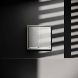 Выключатель встраиваемый VOLTUM S70 двухклавишный с подсветкой (шелк) VLS020204