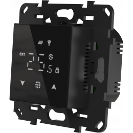 Термостат с датчиком пола, программируемый, 16 A, 45*45 мм., черное стекло DTEF45B