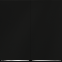 Проходной переключатель встраиваемый VOLTUM S70 двухклавишный с подсветкой (черный матовый) VLS020408