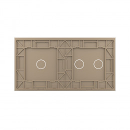 Панель для двух сенсорных выключателей Livolo, 3 клавиши (2+1), цвет золотой, стекло