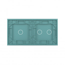 Панель для двух сенсорных выключателей Livolo, 3 клавиши (2+1), цвет зеленый, стекло