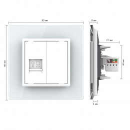 Розетка компьютерная LIVOLO RJ-45 белая VL-C791C-11