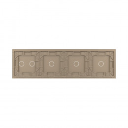 Панель для четырех сенсорных выключателей Livolo, 5 клавиш (1+1+1+2), цвет золотой, стекло