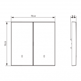 Клавиша 2-я с подсветкой, черный графит, серия S08 DS28557