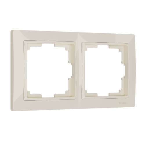 Купить Рамка из поликарбоната на 2 поста Snabb Basic слоновая кость в rum24.ru
