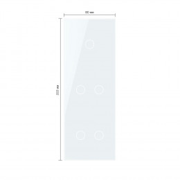 Панель вертикальная для трех сенсорных выключателей Livolo, 5 клавиш (1+2+2), цвет белый, стекло