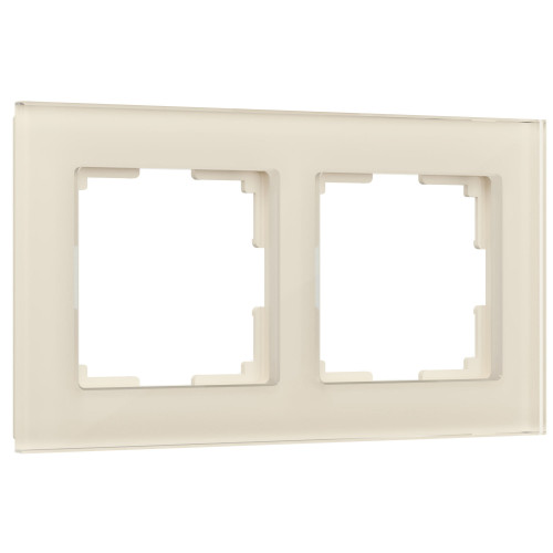 Купить Рамка из стекла на 2 поста Favorit молочный в rum24.ru