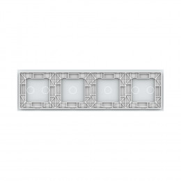 Панель для четырех сенсорных выключателей Livolo, 6 клавиш (2+1+1+2), цвет белый, стекло