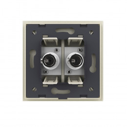 Розетка телевизионная двойная Livolo, 1 пост, цвет жемчужный