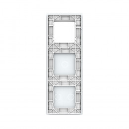 Панель вертикальная для двух сенсорных выключателей и розетки Livolo, 3 клавиши (2+1), цвет белый, стекло