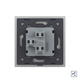 Механический проходной выключатель Livolo 1 клавиша Серый