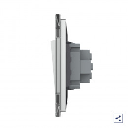 Механический проходной выключатель Livolo 1 клавиша Серый