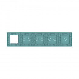 Панель для 4-х сенсорных выключателей и розетки Livolo, 7 клавиш (1+2+2+2), цвет зеленый, стекло