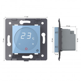 Терморегулятор пола Livolo 16А, сенсорное управление, датчик воздуха, цвет синий (механизм)