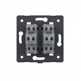 Двухклавишный механический выключатель Livolo, цвет черный (механизм), VL-C7-K2-12