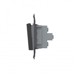 Двухклавишный механический выключатель Livolo, цвет черный (механизм), VL-C7-K2-12