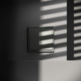 Проходной переключатель встраиваемый VOLTUM S70 двухклавишный (титан) VLS020306