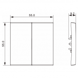 Клавиша 2-я для перекрёстного переключателя, матовый титан, серия A07 DE29945