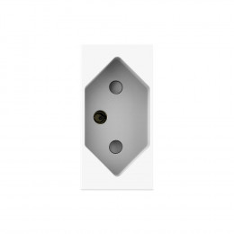 Розетка электрическая 1/2 с заземлением 13A Livolo, цвет белый (механизм)