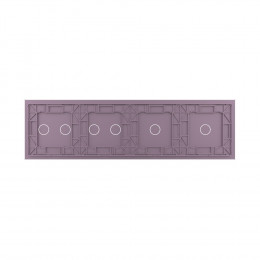 Панель для четырех сенсорных выключателей Livolo, 6 клавиш (1+1+2+2), цвет розовый, стекло