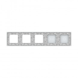 Панель для 2-х сенсорных выключателей и 3-х розеток Livolo, 3 клавиши (1+2), цвет белый, стекло