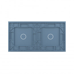 Панель для двух сенсорных выключателей Livolo, 2 клавиши (1+1), цвет синий, стекло