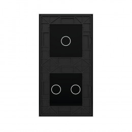 Панель вертикальная для двух сенсорных выключателей Livolo, 3 клавиши (1+2), цвет черный, стекло