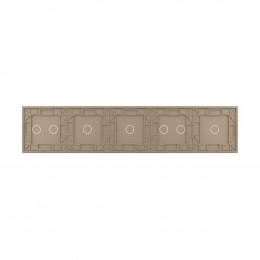 Панель для пяти сенсорных выключателей Livolo, 7 клавиш (1+2+1+1+2), цвет золотой, стекло