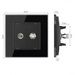Розетка ТВ-Спутник LIVOLO черная VL-C791VST-12