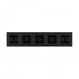 Панель для пяти сенсорных выключателей Livolo, 7 клавиш (2+1+1+1+2), цвет черный, стекло