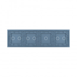 Панель для четырех сенсорных выключателей Livolo, 7 клавиш (2+1+2+2), цвет синий, стекло