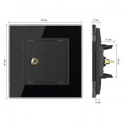 Розетка мультимедийная VIDEO RCA LIVOLO черная VL-C791VD-12