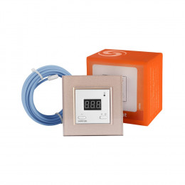 Терморегулятор Welrok ST для рамки LIVOLO с электронным управлением, датчик пола 3 м, цвет белый с рамкой шампань