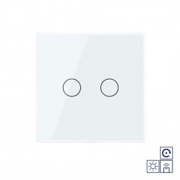 Двухклавишная радиоуправляемая сенсорная кнопка Livolo сухой контакт, 1 пост, Белый