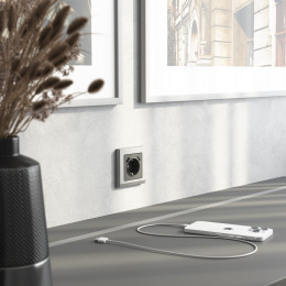 Рамка из поликарбоната на 1 пост Stark серебряный матовый