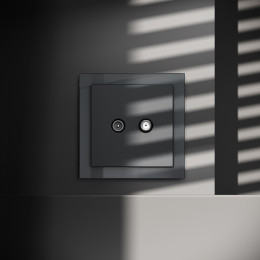 Розетка телевизионнная встраиваемая VOLTUM S70 оконечная TV+SAT, (графит) VLS060407