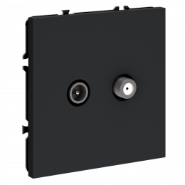 Розетка телевизионнная встраиваемая VOLTUM S70 оконечная TV+SAT, (графит) VLS060407