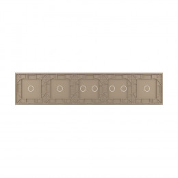 Панель для пяти сенсорных выключателей Livolo, 7 клавиш (1+2+2+1+1), цвет золотой, стекло