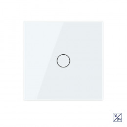 Одноклавишный сенсорный выключатель Livolo 12/24В, 1 пост, Белый VL-C701C-2WG