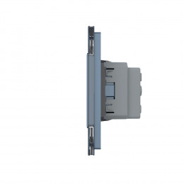 Розетка электрическая 16A Livolo, 3 поста, цвет синий