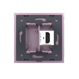 Розетка HDMI 2.0 одинарная Livolo, 1 пост, цвет розовый