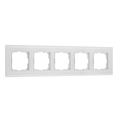Купить Рамка из стекла на 5 постов Senso белый soft-touch в rum24.ru