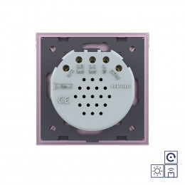 Двухклавишная радиоуправляемая сенсорная кнопка Livolo сухой контакт, 1 пост, Розовый