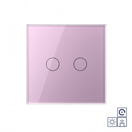 Двухклавишная радиоуправляемая сенсорная кнопка Livolo сухой контакт, 1 пост, Розовый