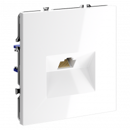 Розетка компьютерная встраиваемая VOLTUM S70 RJ45 кат.6, (белый глянцевый) VLS060101