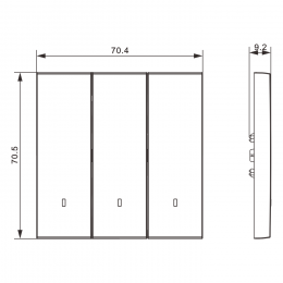 Клавиша 3-я с подсветкой, сталь, серия S08 DS28337